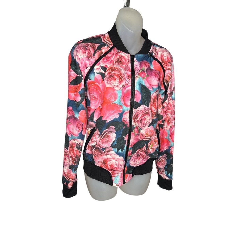 Lululemon Hold Your Om Hoodie Jacket Secret Garden Black Floral Zip Size 8 - Picture 1 of 10